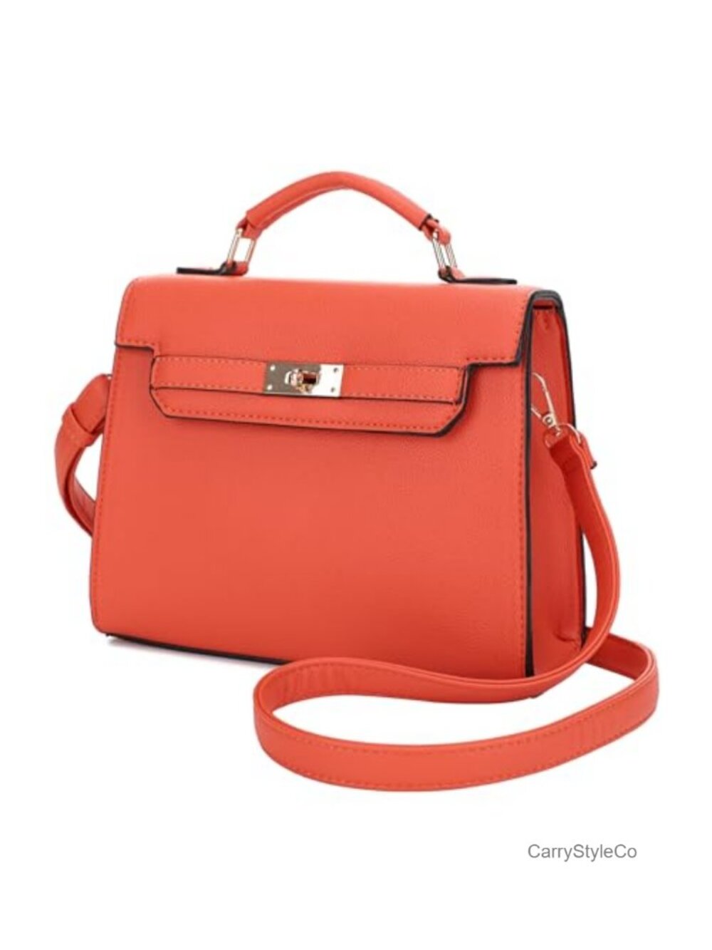 Small Vegan Leather Satchel Crossbody Bag Top Handle Detachable Strap